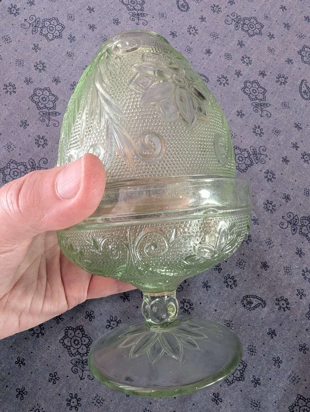 Vintage Indiana Glass Light Green Tiara Chantilly Fairy Lamp - Picture 9 of 9